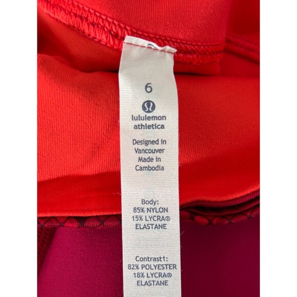 Lululemon Wunder Under Pant III (Reversible) Cranberry/Alarming - Sz 6 NWT - Picture 8 of 10